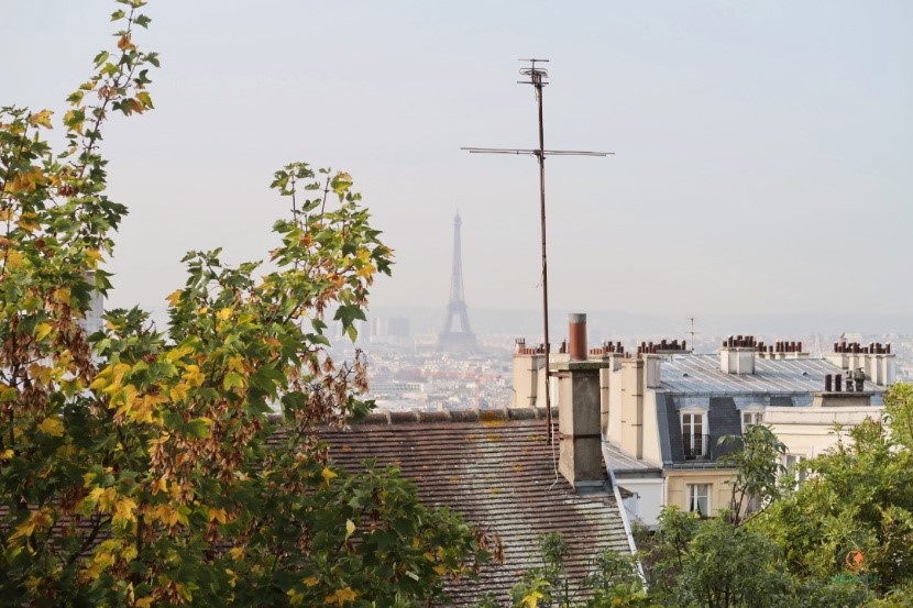 Vistas de la Torre Eiffel desde Montmartre