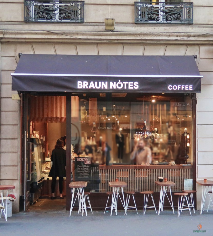 Cafeterías diferentes en París, el Braun Notes