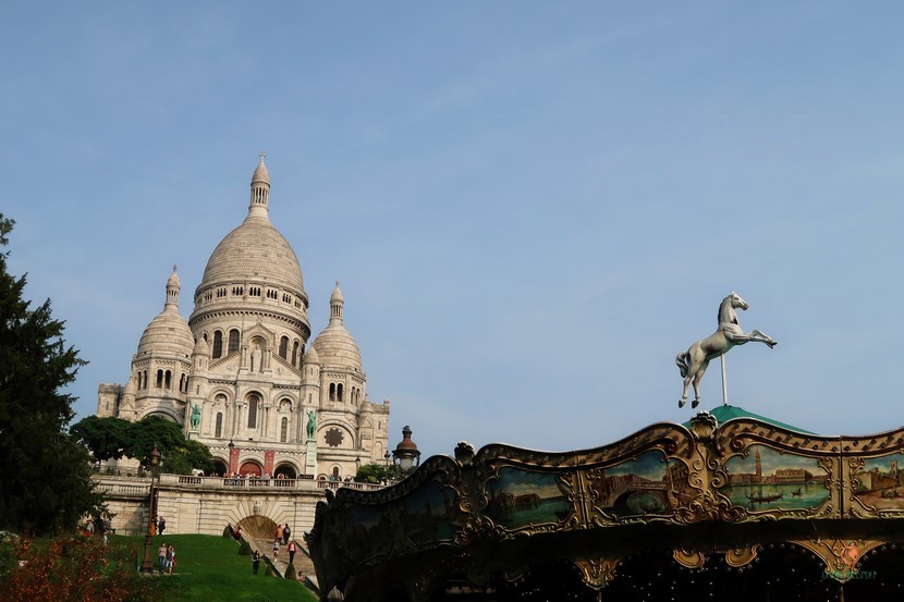 Vista de la Basilica de Sacre Coeur desde Montmartre.