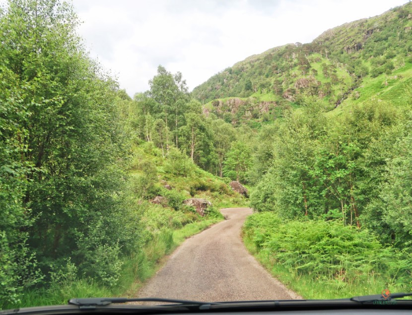 Ruta por las Highlands en coche, Escocia.