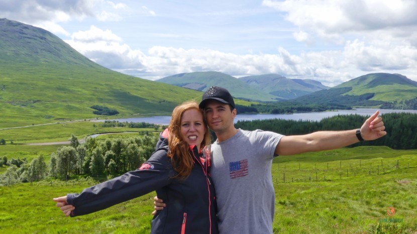 En las montañas Three Sisters, descansando de la ruta por las Highlands.