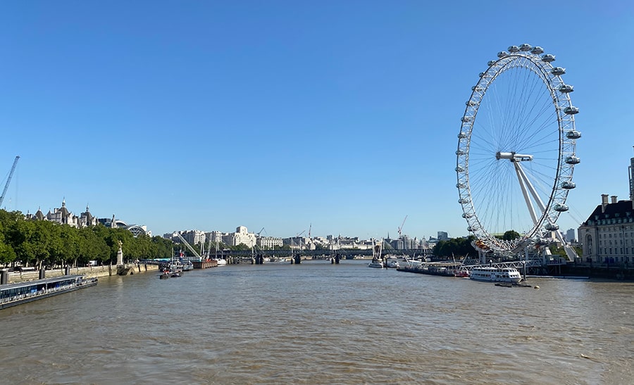 Vistas del London Eye desde Westminster Bridge