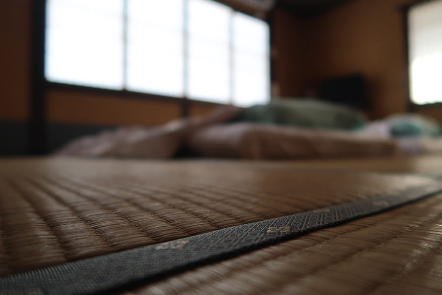 Futón en ryokan
